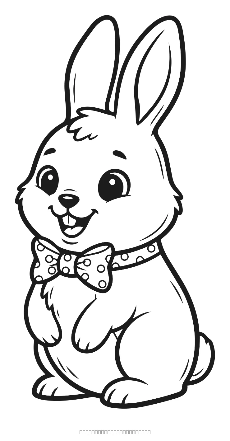 Coloriage lapin de pâques élégant à imprimer